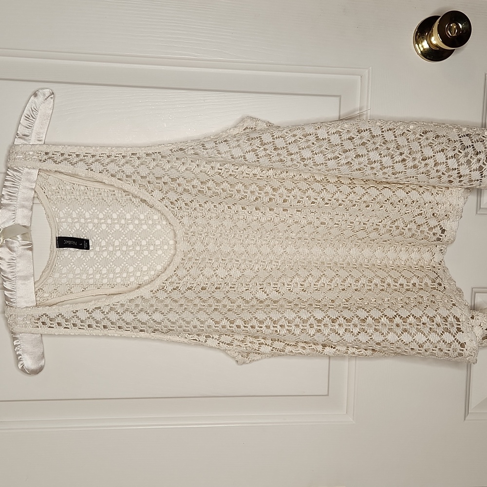 Nollie Ivory Lace Flowy Tank Top Size L NWT - Picture 7 of 9